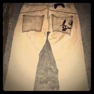 ☠️💕mens grey metal Mulisha straight leg pants